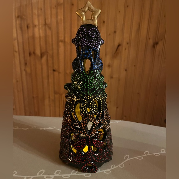 Hand Crafted Other - Handpainted Ceramic Rainbow Christmas Tree